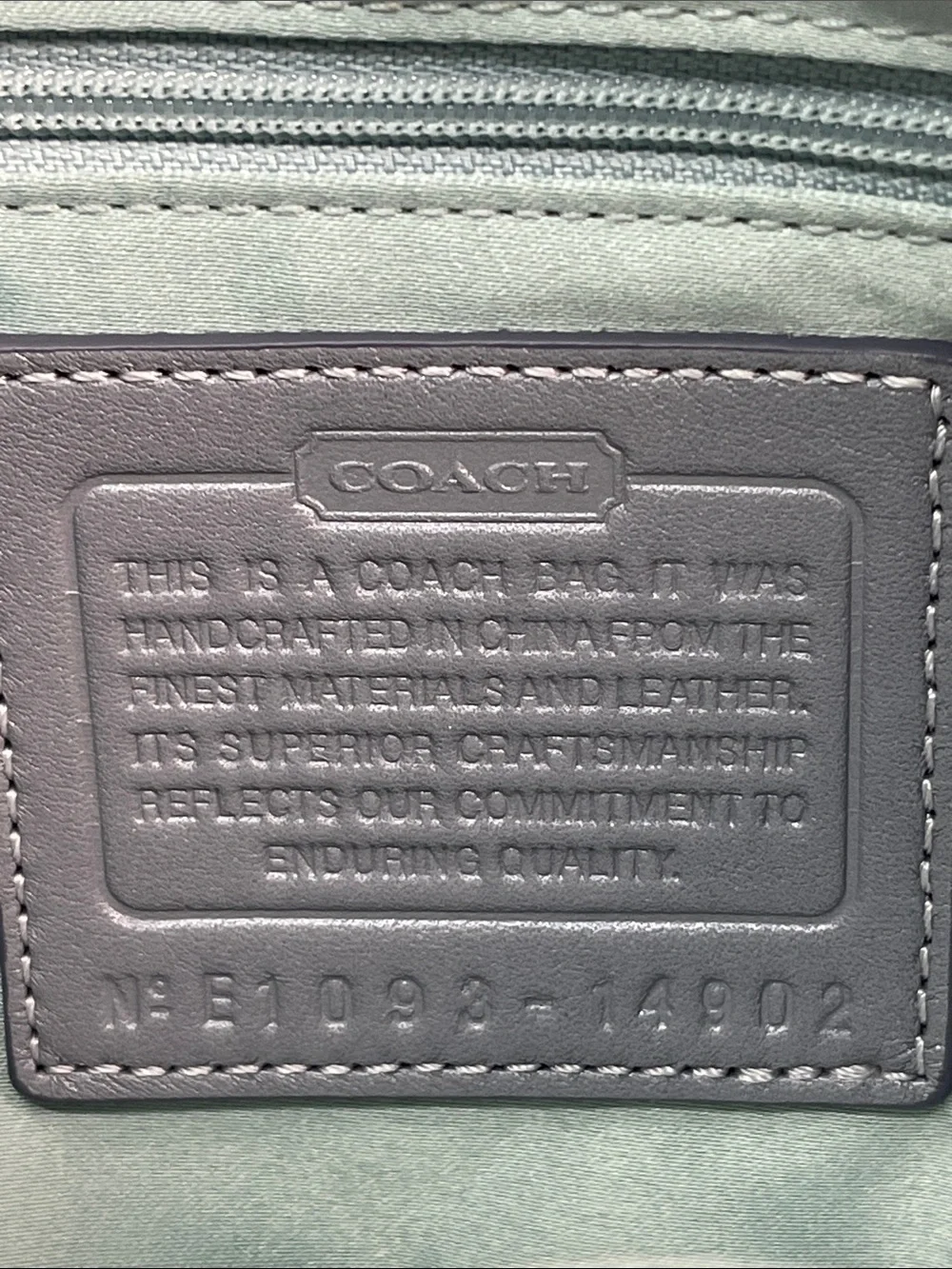 Coach E1093-14902 Kristen Signature Sateen Crossbody Blue Mist NWT